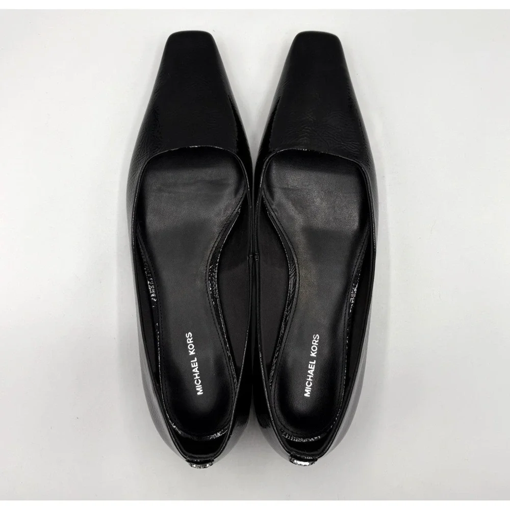 MICHAEL KORS Darrah Ballet Flats Women's‎ Size 8 Black Patent Leather Shoes